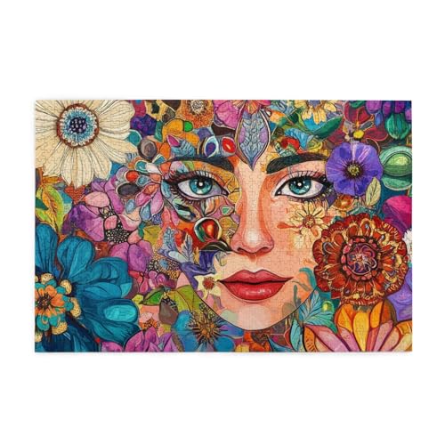 Mexpekil Buntes Blumengesicht, 1000-teiliges Puzzle für Erwachsene, Holzpuzzles für Erwachsene, Lernspiele für Erwachsene, Geschenke, Heimdekoration Mexpekil Buntes Blumengesicht, 1000-teiliges Puzzle für Erwachsene, Holzpuzzles für Erwachsene, Lernspiele für Erwachsene, Geschenke, Heimdekoration von Mexpekil