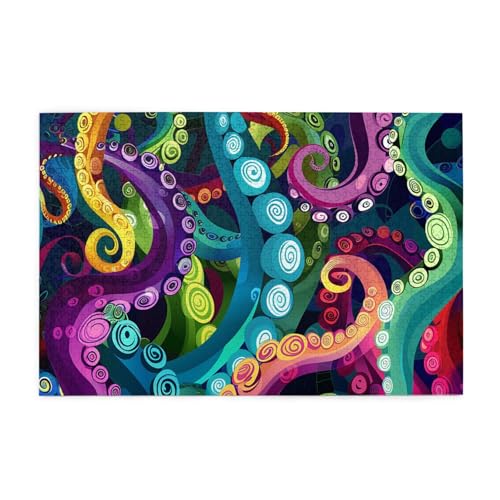Mexpekil Buntes Oktopus-Tentakel, 1000-teiliges Puzzle für Erwachsene, Holzpuzzles für Erwachsene, Lernspiele für Erwachsene, Geschenke, Heimdekoration Mexpekil Buntes Oktopus-Tentakel, 1000-teiliges Puzzle für Erwachsene, Holzpuzzles für Erwachsene, Lernspiele für Erwachsene, Geschenke, Heimdekoration von Mexpekil