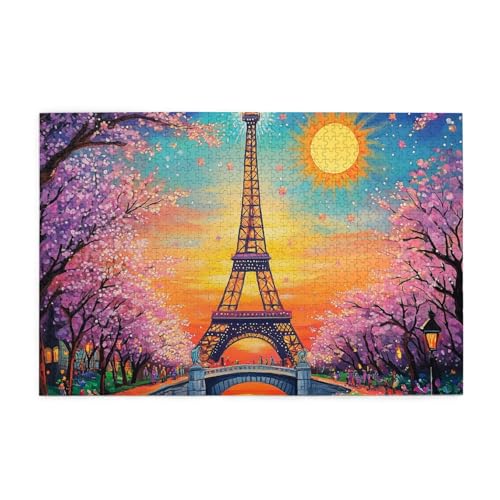 Mexpekil Puzzle für Erwachsene, 1000 Teile, Holzpuzzle, Lernspiele für Erwachsene Geschenke (Turm Paris Bunt) von Mexpekil
