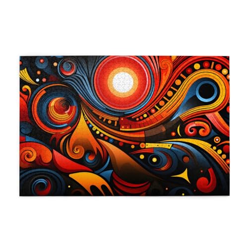 Mexpekil Puzzle für Erwachsene, 1000 Teile, Holzpuzzle, Lernspiele für Erwachsene Geschenke (buntes Tribal-Muster) von Mexpekil