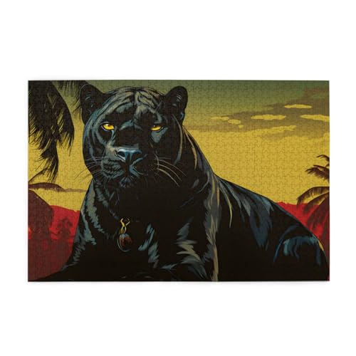 Mexpekil Puzzles für Erwachsene, 1000 Teile Holzpuzzle Lernspiele für Erwachsene Geschenke (Black Panther) von Mexpekil