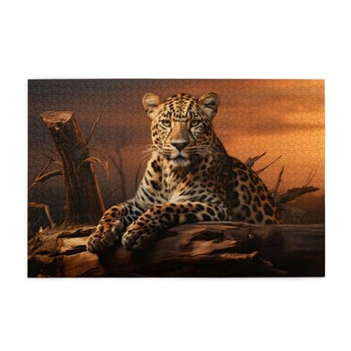 Mexpekil Puzzles für Erwachsene, 1000 Teile Holzpuzzle Lernspiele für Erwachsene Geschenke (Leoparden-Look) von Mexpekil