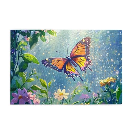 Mexpekil Puzzles für Erwachsene, 1000 Teile Holzpuzzle Lernspiele für Erwachsene Geschenke (Pflanzen Blumen Schmetterling) von Mexpekil