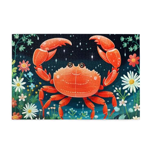 Mexpekil Puzzles für Erwachsene, 1000 Teile Holzpuzzle Lernspiele für Erwachsene Geschenke (Rote Krabbenpflanzen) von Mexpekil