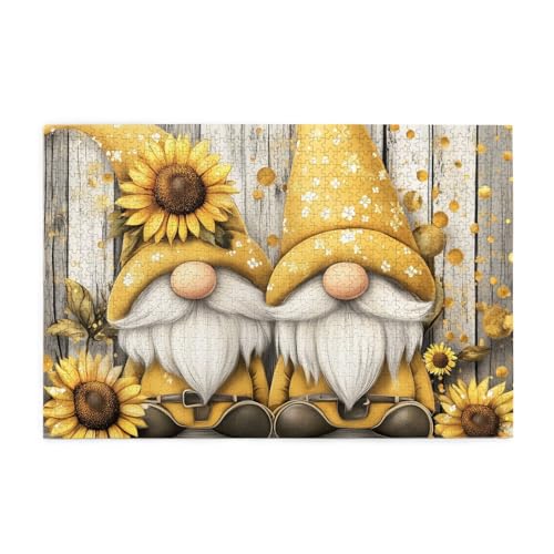 Mexpekil Puzzles für Erwachsene 1000 Teile Holzpuzzle Lernspiele für Erwachsene Geschenke (Sonnenblumen Zwerge Holz) von Mexpekil