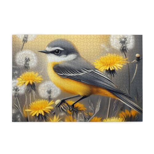 Mexpekil Puzzles für Erwachsene 1000 Teile Holzpuzzle Lernspiele für Erwachsene Geschenke (Vogel-Pusteblumen) von Mexpekil
