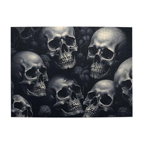 Mexpekil Schädelkopf 500 Teile Puzzles für Erwachsene Holzpuzzles Erwachsene Puzzle Lernspiele für Erwachsene Geschenke Wohnkultur von Mexpekil