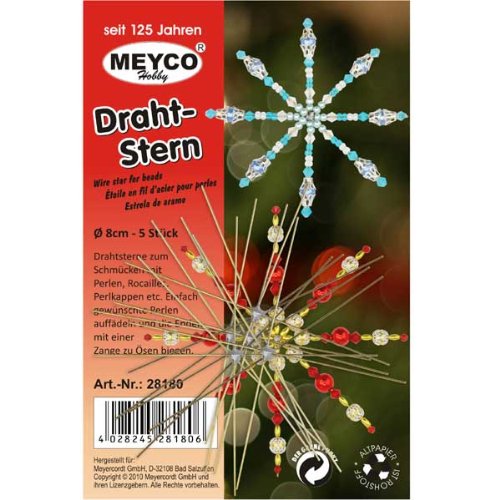 Drahtsterne für Perlen 10cm - 5Stück von Meyco