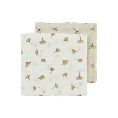 Meyco Baby Ginkgo Mullwindeln 2er Pack White/Soft Sand von Meyco