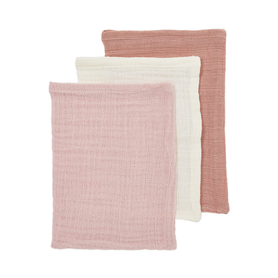 Meyco Baby Uni Waschhandschuhe 3 r Pack Soft Rose/Rose/Naturel von Meyco