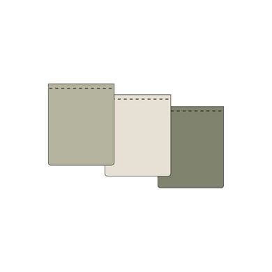 Meyco Baby Uni Waschhandschuhe 3er Pack Naturel/Soft Olive/Olive Green von Meyco