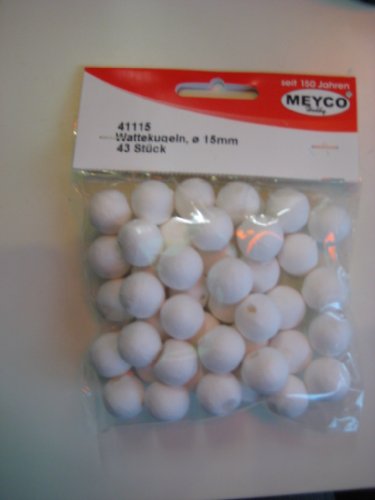 Wattekugeln 15 mm / Inhalt 43 Stück Wattekugeln 15 mm / Inhalt 43 Stück von Meyco