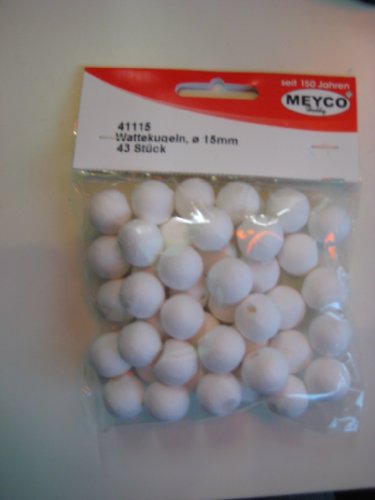 Wattekugeln 15 mm / Inhalt 43 Stück von Meyco
