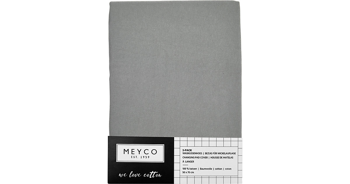 Wickelauflagenbezug Basic Jersey, 50 x 70 cm, grau, 2er Pack Wickelauflagenbezug Basic Jersey, 50 x 70 cm, grau, 2er Pack von Meyco