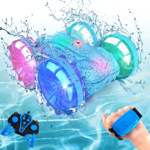 Remoted Car Toys Blue Amphibisches ferngesteuertes Auto und Boot Spielzeug für Jungen im Alter von 5-12 Jahren, RC-Fahrzeug für den Pool, (blau) von Aliex
