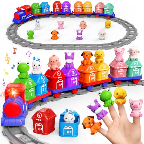 Meytccve Toddlers Learning Toy für Kinder ab 1, 2, 3 Jahren – Montessori Lernspielzeug zum, Upgrade Elektrisches Eisenbahnset für 2-4-Jährige, Weihnachts- oder Geburtstagsgeschenk für von Meytccve