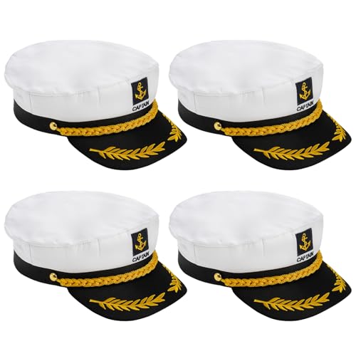 Mezchi 4 Pack Weiß Yacht Kapitän Kostüm Hut Verstellbar Boot Sailor Hut Marine Marine Admiral Cap für Erwachsene Party Zubehör 9.8 * 5.9 * 1.9 Zoll Mezchi 4 Pack Weiß Yacht Kapitän Kostüm Hut Verstellbar Boot Sailor Hut Marine Marine Admiral Cap für Erwachsene Party Zubehör 9.8 * 5.9 * 1.9 Zoll von Mezchi