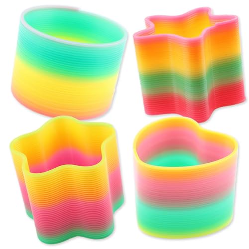 MeziTz 4pcs Regenbogenspirale Springs, Regenbogen Spirale Regenbogen Frühling, Magie Regenbogen Party Tasche Füllen Kinder Springen Spielzeug Partygeschenke für Kinder MeziTz 4pcs Regenbogenspirale Springs, Regenbogen Spirale Regenbogen Frühling, Magie Regenbogen Party Tasche Füllen Kinder Springen Spielzeug Partygeschenke für Kinder von MeziTz