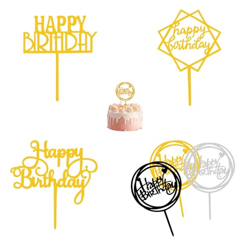 Mezrkuwr 12 Stück Cake Topper Happy Birthday Tortendeko Gold, Happy Birthday Tortendeko, Happy Birthday Topper, Verschiedene Formen Acryl Glitter Geburtstag für Kinder Mezrkuwr 12 Stück Cake Topper Happy Birthday Tortendeko Gold, Happy Birthday Tortendeko, Happy Birthday Topper, Verschiedene Formen Acryl Glitter Geburtstag für Kinder von Mezrkuwr