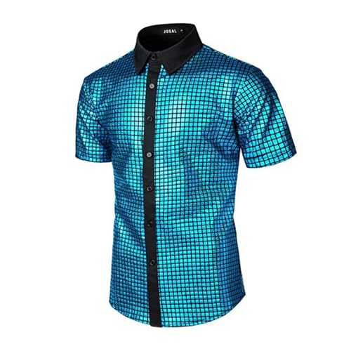 Glitzer Hemd Herren Kostüm Glitzerhemd Stilvolle Kurzarm Karneval Mottopartys Silvester Partys Fasching Kostümveranstaltungen Metallic Regular Fit Disco Glänzende Freizeithemd Hochzeit Shirt Party Glitzer Hemd Herren Kostüm Glitzerhemd Stilvolle Kurzarm Karneval Mottopartys Silvester Partys Fasching Kostümveranstaltungen Metallic Regular Fit Disco Glänzende Freizeithemd Hochzeit Shirt Party von Mfhmom