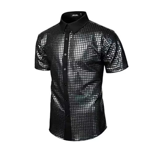 Glitzer Hemd Herren Kostüm Glitzerhemd Stilvolle Kurzarm Karneval Mottopartys Silvester Partys Fasching Kostümveranstaltungen Metallic Regular Fit Disco Glänzende Freizeithemd Hochzeit Shirt Party Glitzer Hemd Herren Kostüm Glitzerhemd Stilvolle Kurzarm Karneval Mottopartys Silvester Partys Fasching Kostümveranstaltungen Metallic Regular Fit Disco Glänzende Freizeithemd Hochzeit Shirt Party von Mfhmom