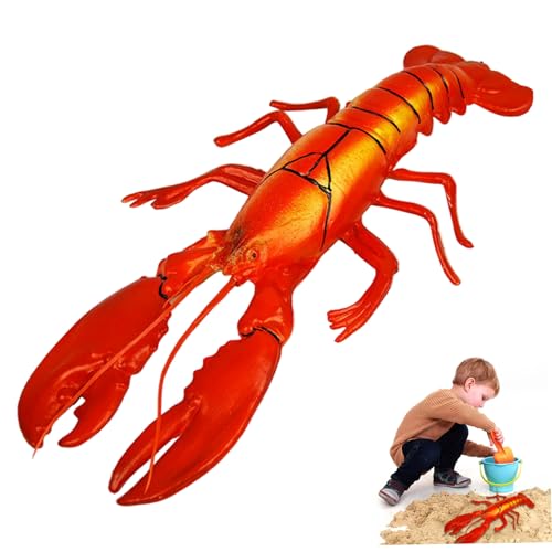 Mgonwl Hummerspielzeug 18, 5 x 9 Zoll künstlicher und lebensechter roter Kunststoff Hummerstatue -Bildungs- und Lernspielzeug, Geschenke für Kinder, Foto -Requisiten von Mgonwl