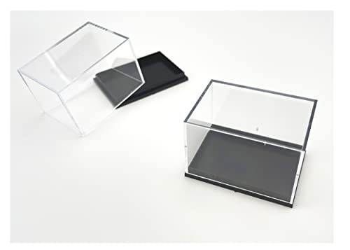 10 Stück Boxen, Dosen, Mineraliendosen aus Acryl - Aufbewahrung für Sammlerstücke, Mineralien, Fossilien, Münzen, Schmuck - 59 x 41 x 39 mm (T6H) schwarz oder weiß (schwarz) von MiFinn
