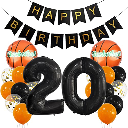 20 Jahr Kindergeburtstag Deko Set Happy Birthday Banner Großes Basketball Luftballon Dekorationen Zahl 20 FolienBallon Orange Schwarz Ballon für Kinder Basketball Themenfeier Party Geburtstagsdeko 20 Jahr Kindergeburtstag Deko Set Happy Birthday Banner Großes Basketball Luftballon Dekorationen Zahl 20 FolienBallon Orange Schwarz Ballon für Kinder Basketball Themenfeier Party Geburtstagsdeko von MiaLover
