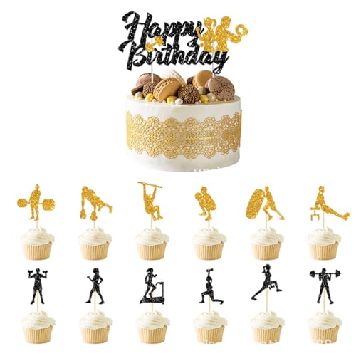 MiaLover 13Pcs Kuchen dekorieren Set GymsThemed Kuchen dekorieren 1 Big Happy Birthday Cupcake und 12 muskulöse Gewichtheben Cake Topper für Geburtstag Party Supplies MiaLover 13Pcs Kuchen dekorieren Set GymsThemed Kuchen dekorieren 1 Big Happy Birthday Cupcake und 12 muskulöse Gewichtheben Cake Topper für Geburtstag Party Supplies von MiaLover