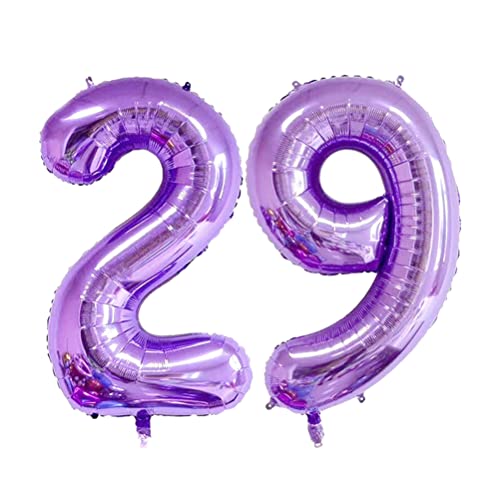 MiaLover 40 Zoll Zahl 29. Geburtstag deko Zahlen Ballon 29 Heliumballon 29 Geburtstagsdeko Riesen Aufblasbar Helium Folienballon Luftballons für Männer Frauen Happy Birthday Deko Luftballon(Lila) von MiaLover
