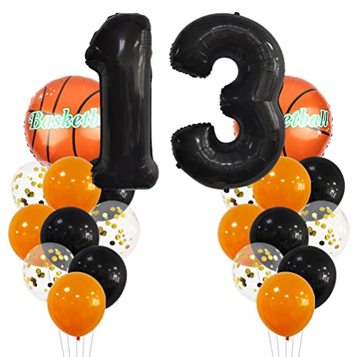 MiaLover Großes Basketball Luftballon Geburtstag Dekorationen 13 Jahr Kindergeburtstag Deko Zahl 13 Ballon FolienBallon Orange Schwarz Ballon für Kinder Basketball Themenfeier Party Geburtstagsdeko MiaLover Großes Basketball Luftballon Geburtstag Dekorationen 13 Jahr Kindergeburtstag Deko Zahl 13 Ballon FolienBallon Orange Schwarz Ballon für Kinder Basketball Themenfeier Party Geburtstagsdeko von MiaLover