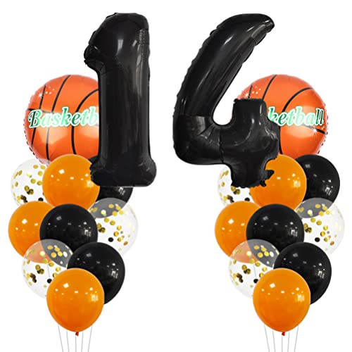 MiaLover Großes Basketball Luftballon Geburtstag Dekorationen 14 Jahr Kindergeburtstag Deko Zahl 14 Ballon FolienBallon Orange Schwarz Ballon für Kinder Basketball Themenfeier Party Geburtstagsdeko MiaLover Großes Basketball Luftballon Geburtstag Dekorationen 14 Jahr Kindergeburtstag Deko Zahl 14 Ballon FolienBallon Orange Schwarz Ballon für Kinder Basketball Themenfeier Party Geburtstagsdeko von MiaLover