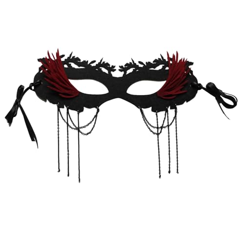 Maskerade Für Frauen Halbes Gesicht Abend Abschlussball Mit Kette Karneval Halloween Party Halbes Gesicht Maskerade Mit Kette Halloween von Miaelle