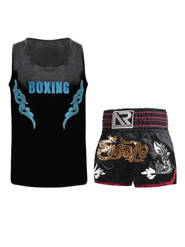 Miaeowve Kinder Junge Kickboxen Trainingsanzug Ärmellos Sport Oberteil Mit Kickboxing Shorts Kickboxer Boxer Kostüm Schwarz & Hellblau A 134-140 Miaeowve Kinder Junge Kickboxen Trainingsanzug Ärmellos Sport Oberteil Mit Kickboxing Shorts Kickboxer Boxer Kostüm Schwarz & Hellblau A 134-140 von Miaeowve