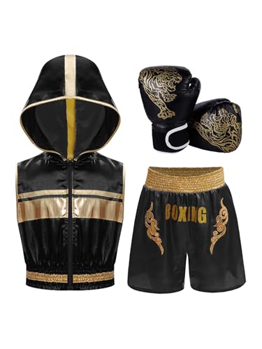 Miaeowve Kinder Junge MMA Anzug Hoodie Sportshirt Mit Shorts Sparring Handschuhe Kickboxer Kostüm Kampfsport Trainingsanzug Schwarz 158-164 Miaeowve Kinder Junge MMA Anzug Hoodie Sportshirt Mit Shorts Sparring Handschuhe Kickboxer Kostüm Kampfsport Trainingsanzug Schwarz 158-164 von Miaeowve