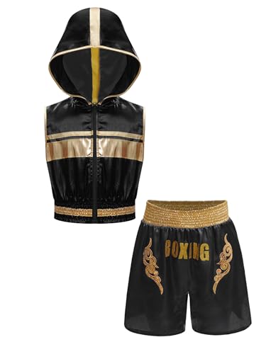 Miaeowve Kinder Junge MMA Anzug Hoodie Sportshirt Mit Shorts Sparring Kickboxer Kostüm Kampfsport Trainingsanzug Schwarz 170 Miaeowve Kinder Junge MMA Anzug Hoodie Sportshirt Mit Shorts Sparring Kickboxer Kostüm Kampfsport Trainingsanzug Schwarz 170 von Miaeowve