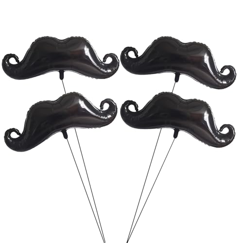 Miaija 4 schwarze Luftballons mit Schnurrbart, riesiger süßer Bartballon, lustiger kleiner Mann, Motto-Party-Dekoration für Erwachsene, Kinder, Geburtstag, Abschlussfeier Miaija 4 schwarze Luftballons mit Schnurrbart, riesiger süßer Bartballon, lustiger kleiner Mann, Motto-Party-Dekoration für Erwachsene, Kinder, Geburtstag, Abschlussfeier von Miaija