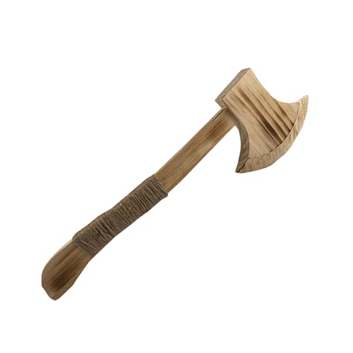 Miaija Holzaxt mit Hanfseil Halloween Performance Supply Kostüm Zubehör Holzspielzeug Axt Beil für Halloween Outdoor Spielen von Miaija