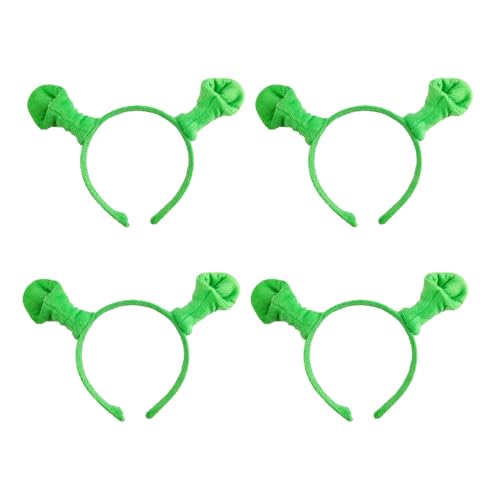 Miaija Shrek-Stirnband, Grün, Shr-Ek Ohren, Haarband, niedliches Plüsch, Cosplay, Motto-Party-Zubehör für Erwachsene, Kinder, Halloween, 4 Stück Miaija Shrek-Stirnband, Grün, Shr-Ek Ohren, Haarband, niedliches Plüsch, Cosplay, Motto-Party-Zubehör für Erwachsene, Kinder, Halloween, 4 Stück von Miaija