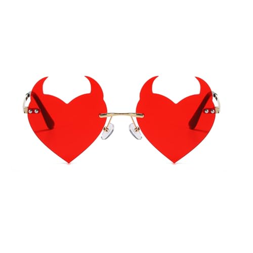 Miaija Teufelshörner Herz Sonnenbrille Gold Rot Neuheit Party Brille Halloween Party Dekoration Zubehör Fotoshootings Requisiten für Sommer Strand Punk Rock Miaija Teufelshörner Herz Sonnenbrille Gold Rot Neuheit Party Brille Halloween Party Dekoration Zubehör Fotoshootings Requisiten für Sommer Strand Punk Rock von Miaija
