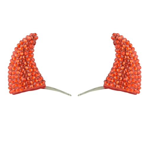 Miaija Teufelshorn-Haarnadel, Strasssteine, Ohrclip, rot, schöne Glitzer-Haarnadel, Halloween, Cosplay, Haarschmuck für Frauen, Mädchen, Partyzubehör, Geschenk Miaija Teufelshorn-Haarnadel, Strasssteine, Ohrclip, rot, schöne Glitzer-Haarnadel, Halloween, Cosplay, Haarschmuck für Frauen, Mädchen, Partyzubehör, Geschenk von Miaija