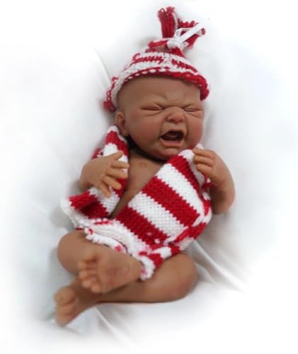 Miaio 7 Zoll Micro Frühgeborene Ganzkörper Silikon Schwarze Babypuppe Mädchen Realistische Mini Reborn Puppe Überraschung Kinder Anti Stress von Miaio