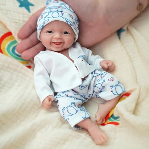 Miaio Reborn Babypuppe 7 Zoll Silikon Puppe Junge Mini Realistische Neugeborene Babypuppen Silikon Ganzkörper Stressabbau für Erwachsene Handgemacht mit Fütterung & Badzubehör Miaio Reborn Babypuppe 7 Zoll Silikon Puppe Junge Mini Realistische Neugeborene Babypuppen Silikon Ganzkörper Stressabbau für Erwachsene Handgemacht mit Fütterung & Badzubehör von Miaio