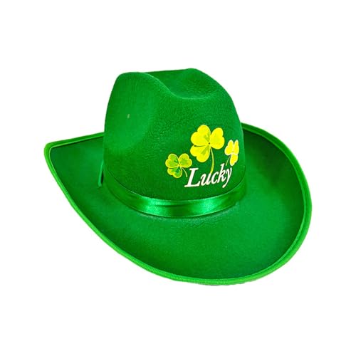 Miaoyak 2025 New Irish Party Green Western Cowboy Hut St. Patrick's Day breite Krempe Hüte Karneval Party Fedora Caps Festival Zubehör Miaoyak 2025 New Irish Party Green Western Cowboy Hut St. Patrick's Day breite Krempe Hüte Karneval Party Fedora Caps Festival Zubehör von Miaoyak