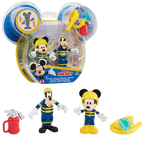 Mickey, 2 Figuren mit Gelenken, 7,5 cm, mit Zubehör, Feuerwehr Spielzeug für Kinder ab 3 Jahren, McC044 von Giochi Preziosi