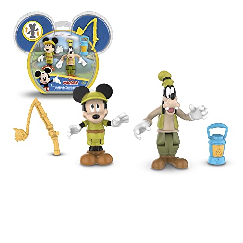 Giochi Preziosi Mickey, 2 bewegliche Figuren, 7,5 cm, mit Zubehör, Thema Camping, Spielzeug für Kinder ab 3 Jahren, Mcc043 von Giochi Preziosi