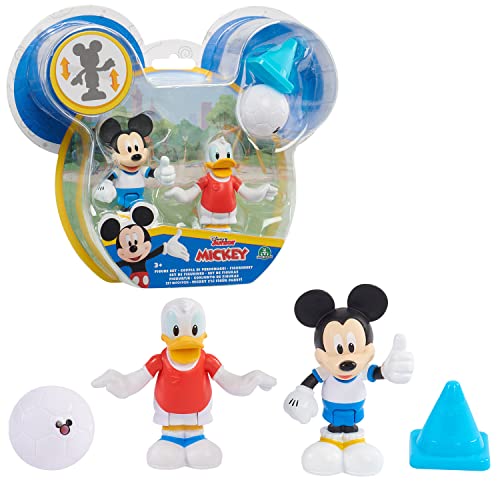 Mickey, 2 bewegliche Figuren, 7,5 cm, mit Zubehör, Fußballspielzeug, für Kinder ab 3 Jahren, McC042 von Giochi Preziosi