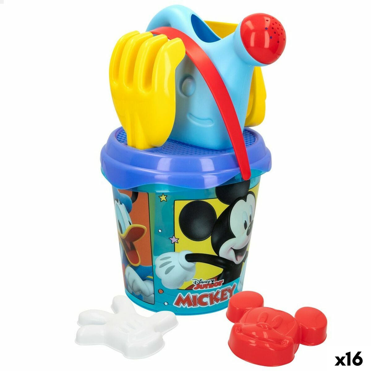 Strandspielzeuge-Set Mickey Mouse Ø 18 cm (16 Stück) von Mickey Mouse