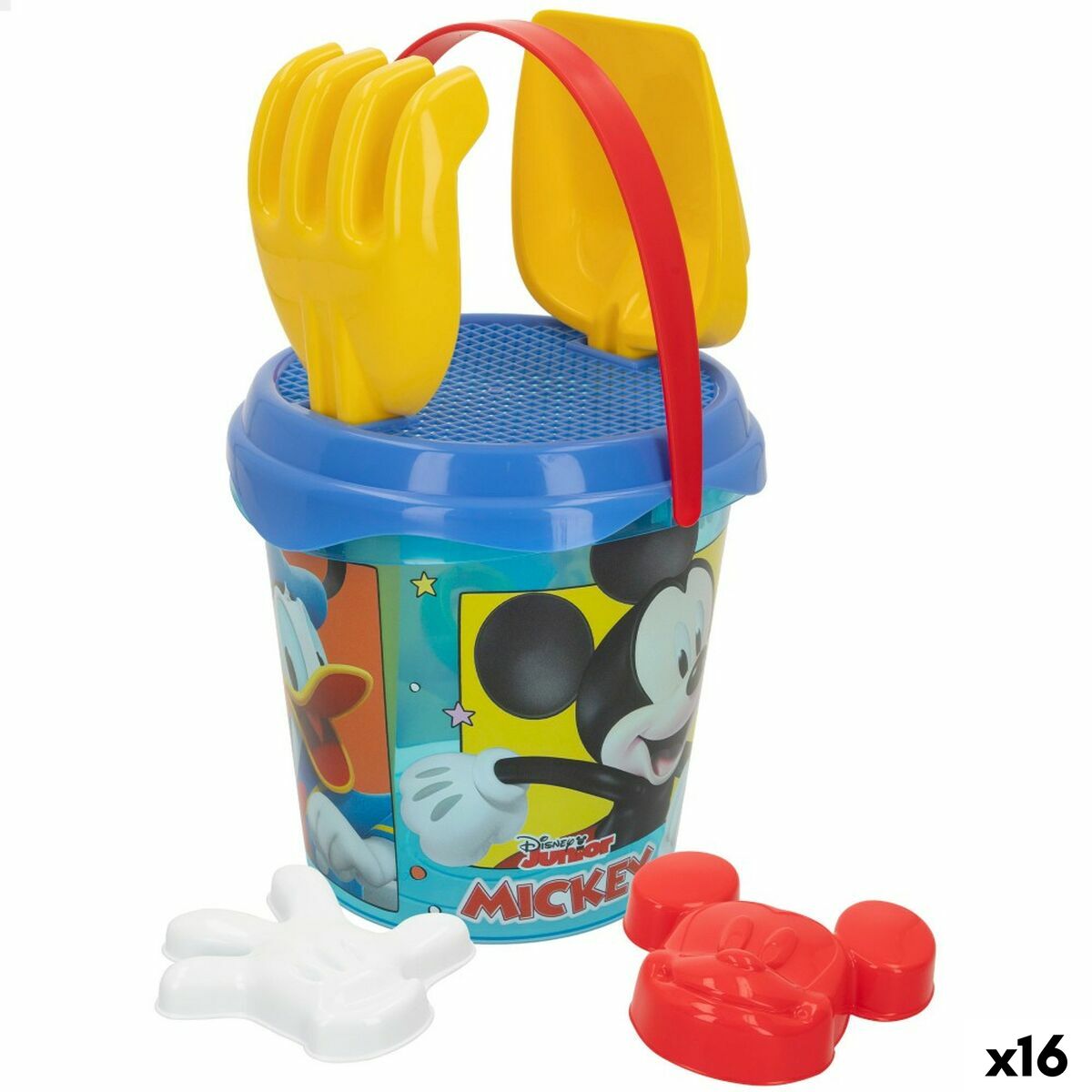 Strandspielzeuge-Set Mickey Mouse Ø 18 cm (16 Stück) von Mickey Mouse