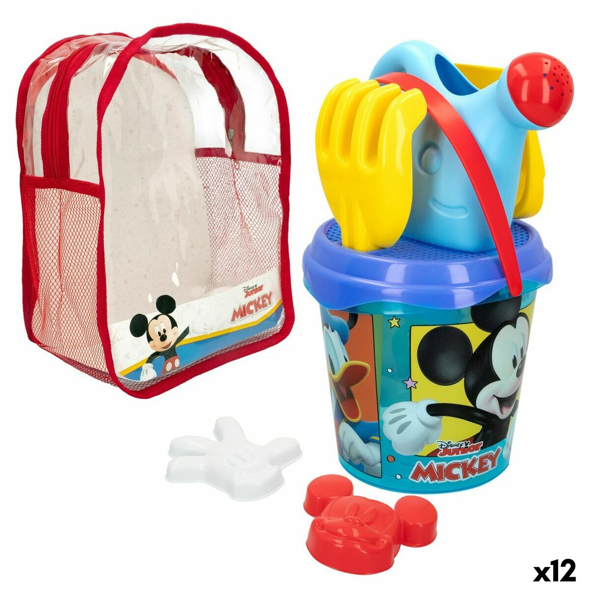 Strandspielzeuge-Set Mickey Mouse Ø 18 cm Polypropylen (12 Stück) von Mickey Mouse